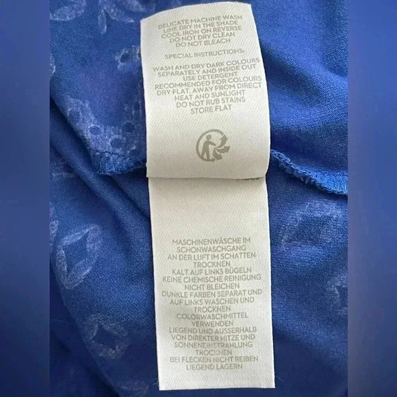 Boden Abstract Floral Print Jersey Knit Dress blue red US 4L - Picture 11 of 11